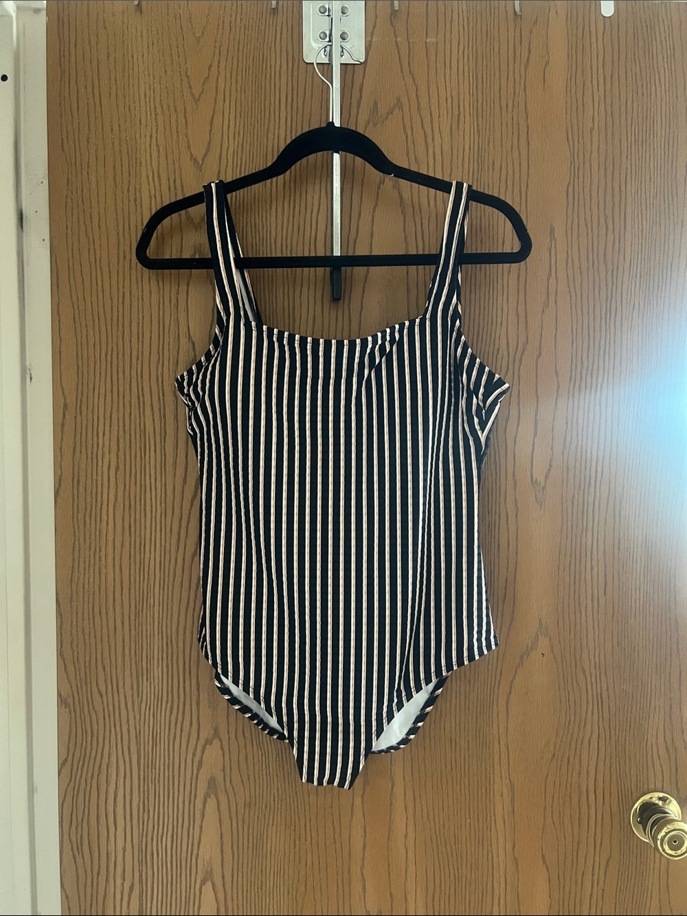 Shade & Shore Black and White Striped One-Piece